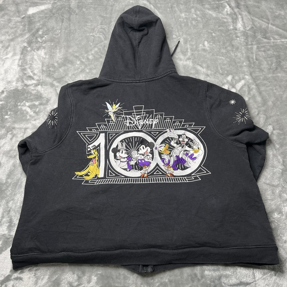 Disney Hoodie Women Size 1X 100th Anniversary Embroidery Mickey Mouse & Friends